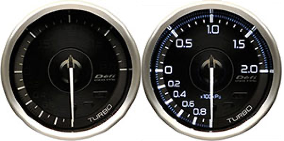 The scales and pointer is white while ignition is off